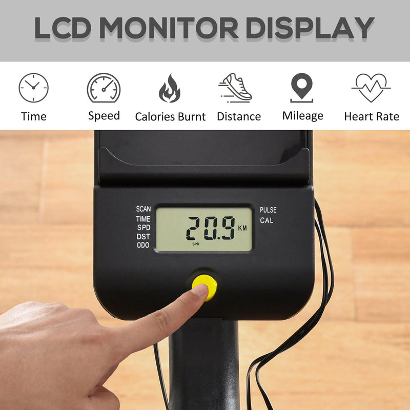 Cyclette Magnetica con Display LCD in Acciaio e ABS Nera