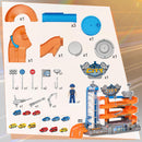 Garage Giocattolo per Bambini 60x22x36 cm con Rampe e Ascensore Multicolore