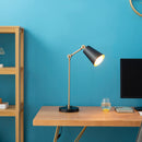 Lampada da Comodino Abat jour 40x18x70 cm in Metallo Oro e Nero