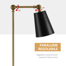 Lampada da Comodino Abat jour 40x18x70 cm in Metallo Oro e Nero