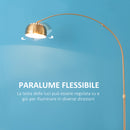 Lampada da Terra ad Arco 30x100x167 cm E27 Paralume in Metallo Oro e Nero