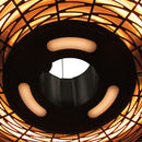 Stufa Alogena a Sospensione 45x45x10 cm 2000W con Luce LED e Telecomando Nera