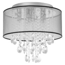 Lampadario Moderno a Gocce Ø40x33 cm E14 40W Paralume in Tessuto Argento
