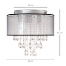 Lampadario Moderno a Gocce Ø40x33 cm E14 40W Paralume in Tessuto Argento