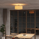 Lampadario Moderno Ø30x17,5 cm G9 40W Paralume in Tessuto Bianco