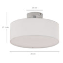 Lampadario Moderno Ø30x17,5 cm G9 40W Paralume in Tessuto Bianco