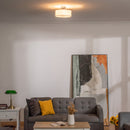 Lampadario Moderno Ø30x17,5 cm G9 40W Paralume in Tessuto Bianco