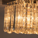 Lampadario Moderno a Gocce in Cristallo 80x25xx20 cm E14 40W Base in Acciaio Argento