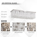 Lampadario Moderno a Gocce in Cristallo 80x25xx20 cm E14 40W Base in Acciaio Argento