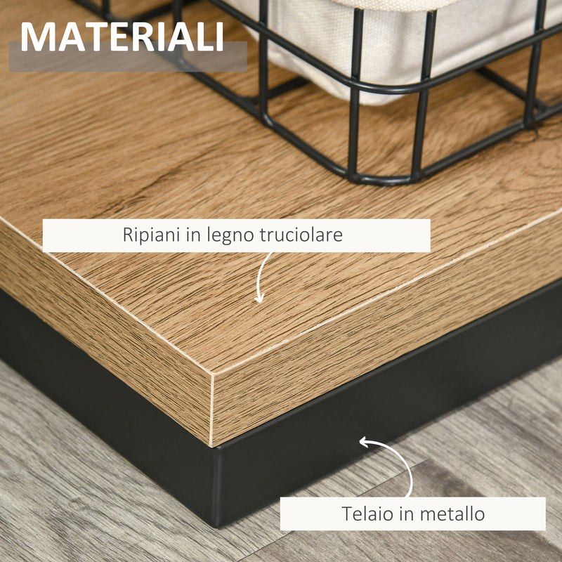 Libreria 5 Ripiani 80x39x179,5 cm in Truciolare e Metallo Nero