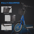 Monopattino per Bambini Ruote da 16 in Metallo Blu e Nero