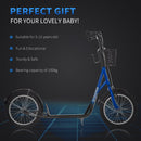 Monopattino per Bambini Ruote da 16 in Metallo Blu e Nero