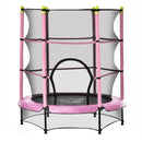 Trampolino Tappeto Elastico per Bambini Ø140x158 cm in Acciaio Rosa e Nero