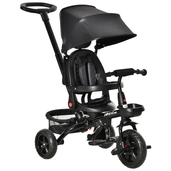 online Passeggino Triciclo per Bambini Pieghevole con Seggiolino Reversibile Nero