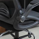 Sedia da Ufficio Traspirante con Braccioli Ribaltabili e Altezza Regolabile 64x60x106-126 cm Nero 