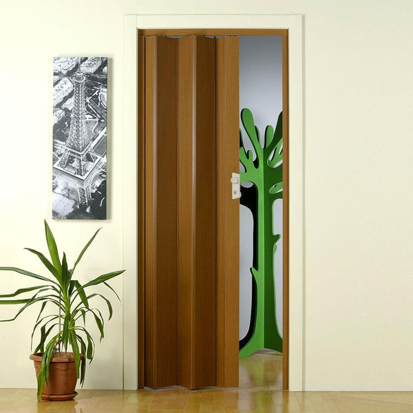 sconto Porta a Soffietto da Interno 83x214 cm in PVC Caroline Legno Scuro
