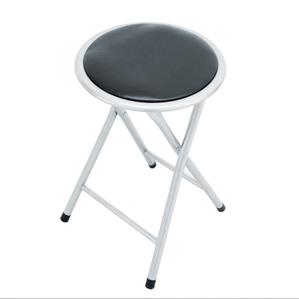 acquista Sgabello Pieghevole da Campeggio Slim Ø30x45 h cm in Acciaio Nero