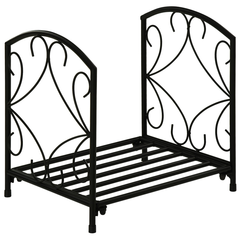 Portalegna per Camino 39,5x31,5x39,5 cm in Metallo Nero
