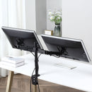 Doppio Supporto Monitor 13"-32" per Scrivania in Acciaio Nero