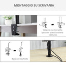 Doppio Supporto Monitor 13"-32" per Scrivania in Acciaio Nero