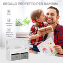 Cassapanca Banchetto Scuola per Bambini 2 in 1 60x43x57 cm con 2 Cassetti Bianca