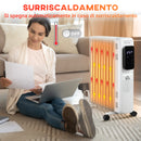 Stufa Termosifone ad Olio 42,5x24x63 cm 2180W 9 Elementi Bianca