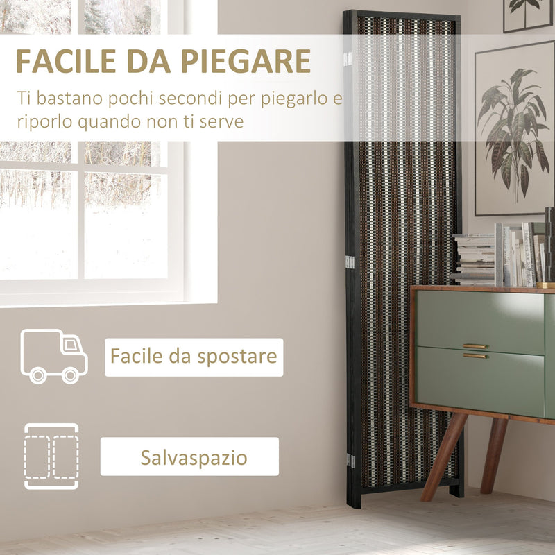 Paravento In Vimini 3 Ante – 150x180 Cm – Divisorio Fai Da Te Per Interni/Esterni – Pannello Scorrevole Naturale Resistente Alle Intemperie - 3
