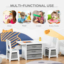 Set Tavolino con 2 Sedie per Bambini in MDF Bianco e Grigio