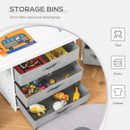 Set Tavolino con 2 Sedie per Bambini in MDF Bianco e Grigio