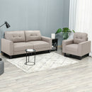 Poltrona 90x72x91 cm in Tessuto Effetto Lino Beige