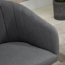 Set 2 Sedie Imbottite 62x56x76 cm in Tessuto Effetto Lino Grigio Scuro