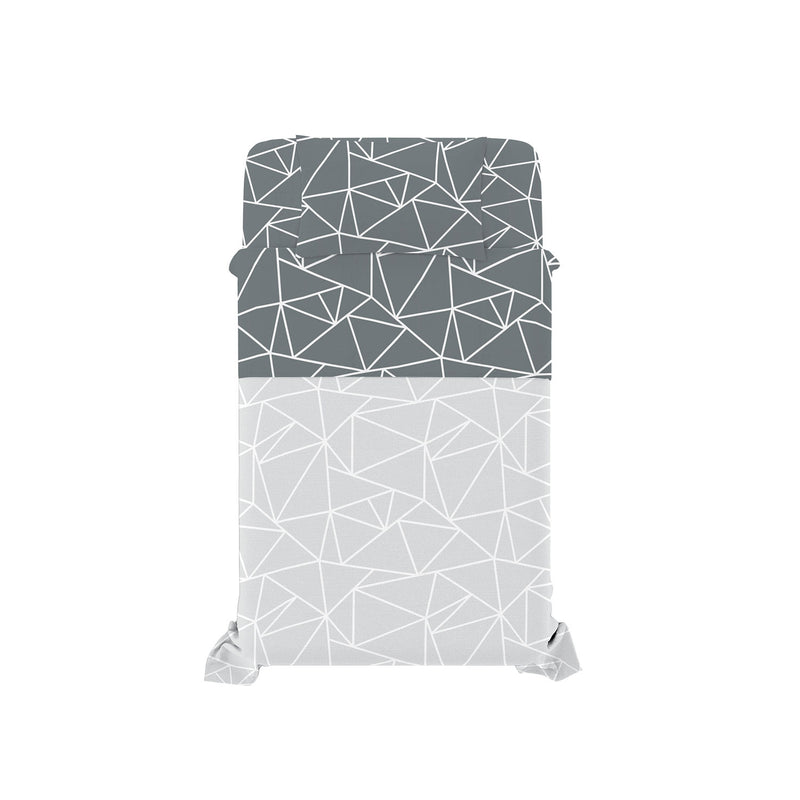 Set Lenzuola Singolo con Stampa Sopra Sotto e Federa Linea Ida Marte 