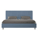 Letto Matrimoniale Imbottito in Microfibra Agueda Blu Varie Misure