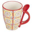 Tazza con Cucchiaino 12xØ8x10 cm in Ceramica VdE Tivoli 1996 Infinito favignana