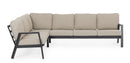 Set 3 Pezzi Salotto Angolare da Giardino con Cuscini in Alluminio e PP Flaminio Antracite 
