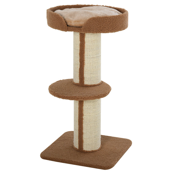 online Albero Tiragraffi per Gatti 45x45x91 cm in Corda Sisal Rivestimento Peluche e Pali Marrone