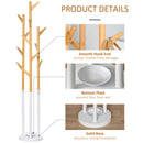 Appendiabiti da Terra 30,5x30,5x174,5 cm in Metallo e Bambù Legno e Bianco