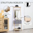 Appendiabiti per Ingresso 55x37x173 cm in Legno Naturale