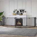 Recinto per Cani Gatti Pieghevole 482,5x2x76 cm 8 Sezioni in Acciaio Nero