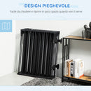 Recinto per Cani Gatti Pieghevole 482,5x2x76 cm 8 Sezioni in Acciaio Nero