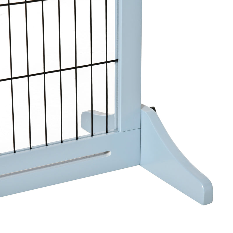 Cancelletto di Sicurezza Estensibile per Animali Domestici 104-183x36x69 cm in Legno e Acciaio Blu