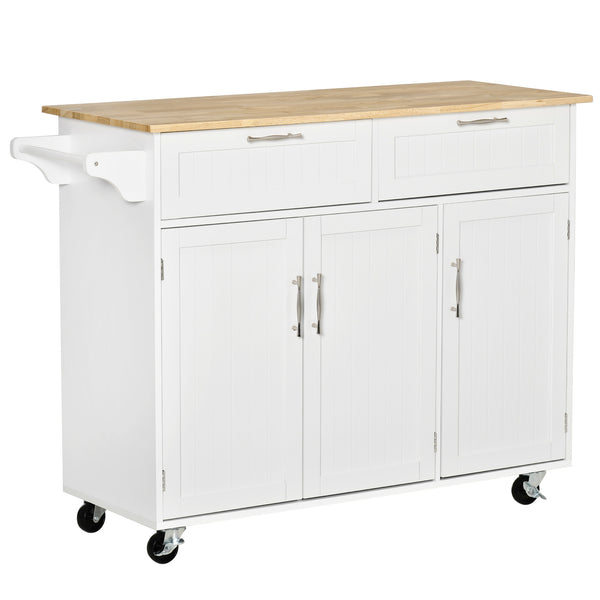 acquista Carrello da Cucina 121x46x91 cm in Legno e MDF Bianco
