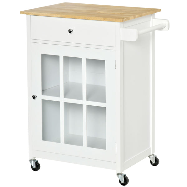 prezzo Carrello da Cucina 67x48x86,5 cm in Legno Bianco
