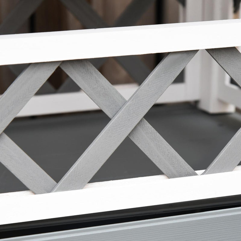 Cuccia per Gatti 77x50x73 cm con Terrazza e Scaletta Grigia