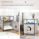 Cuccia per Gatti Mobiletto Multiuso 48x40x65,5 cm con Cuscino Grigio