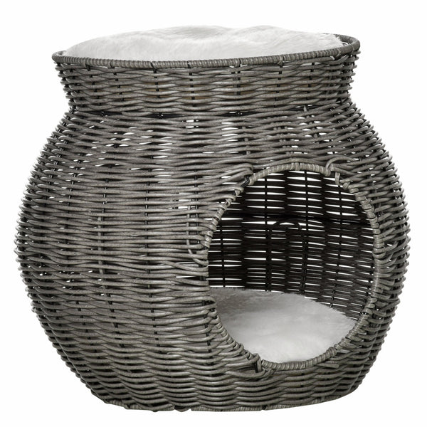 Cuccia per Gatti Ø50x43,5 cm in Rattan Grigio Scuro acquista