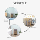 Cesto Portabiancheria 38,5x46,5x75 cm in Bambù Sacco in Tessuto Grigio