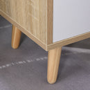 Comodino 1 Cassetto e Mensola 37x30x48 cm in Legno Rovere e Bianco