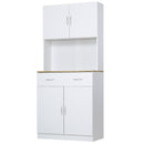Mobile da Cucina Credenza 80x40x180 cm in Legno Bianco