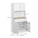 Mobile da Cucina Credenza 80x40x180 cm in Legno Bianco